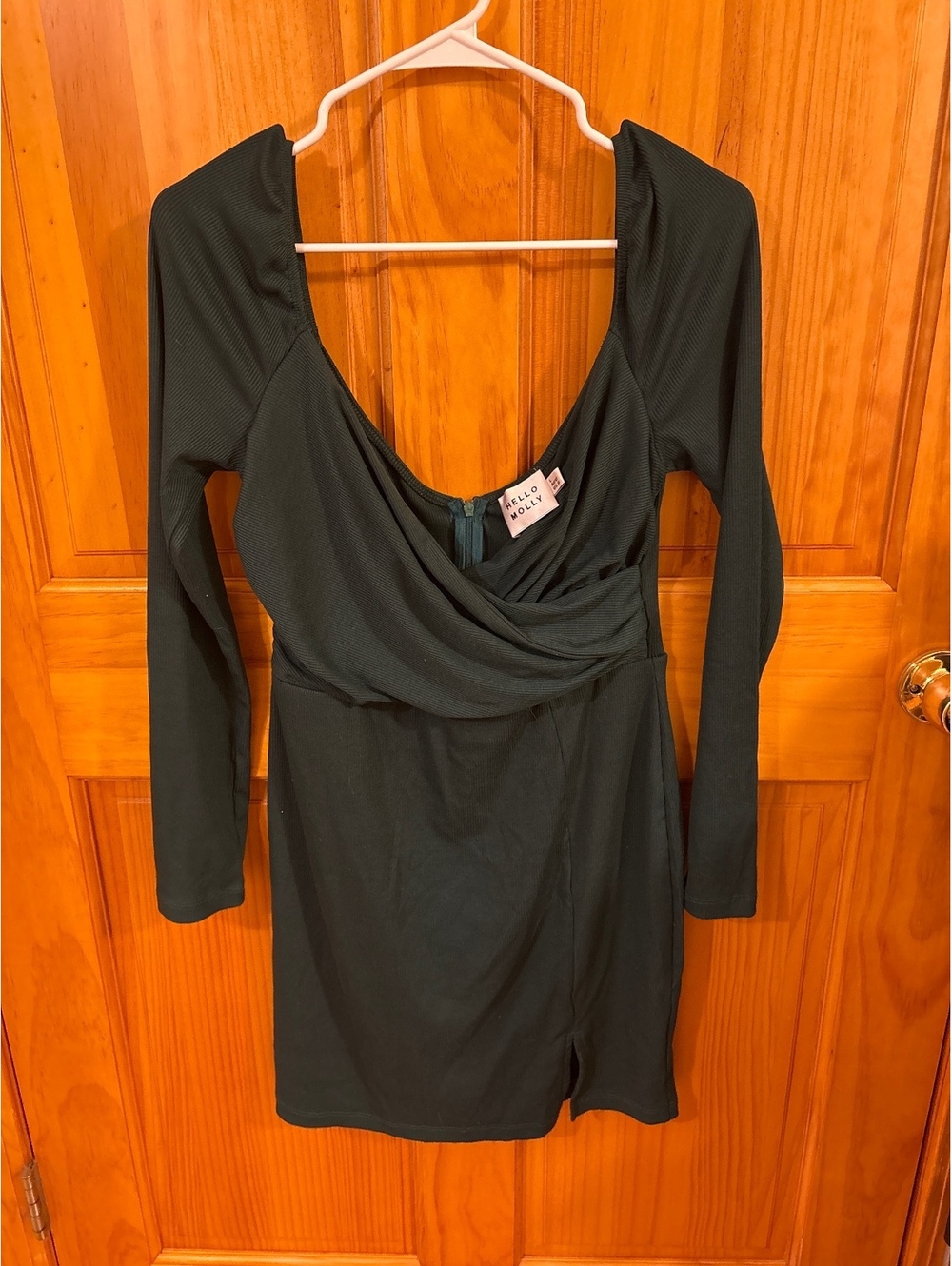 Whimsigoth Cocktail Glam Hello Molly Green Long Sleeve Mini Dress Size 8/L
